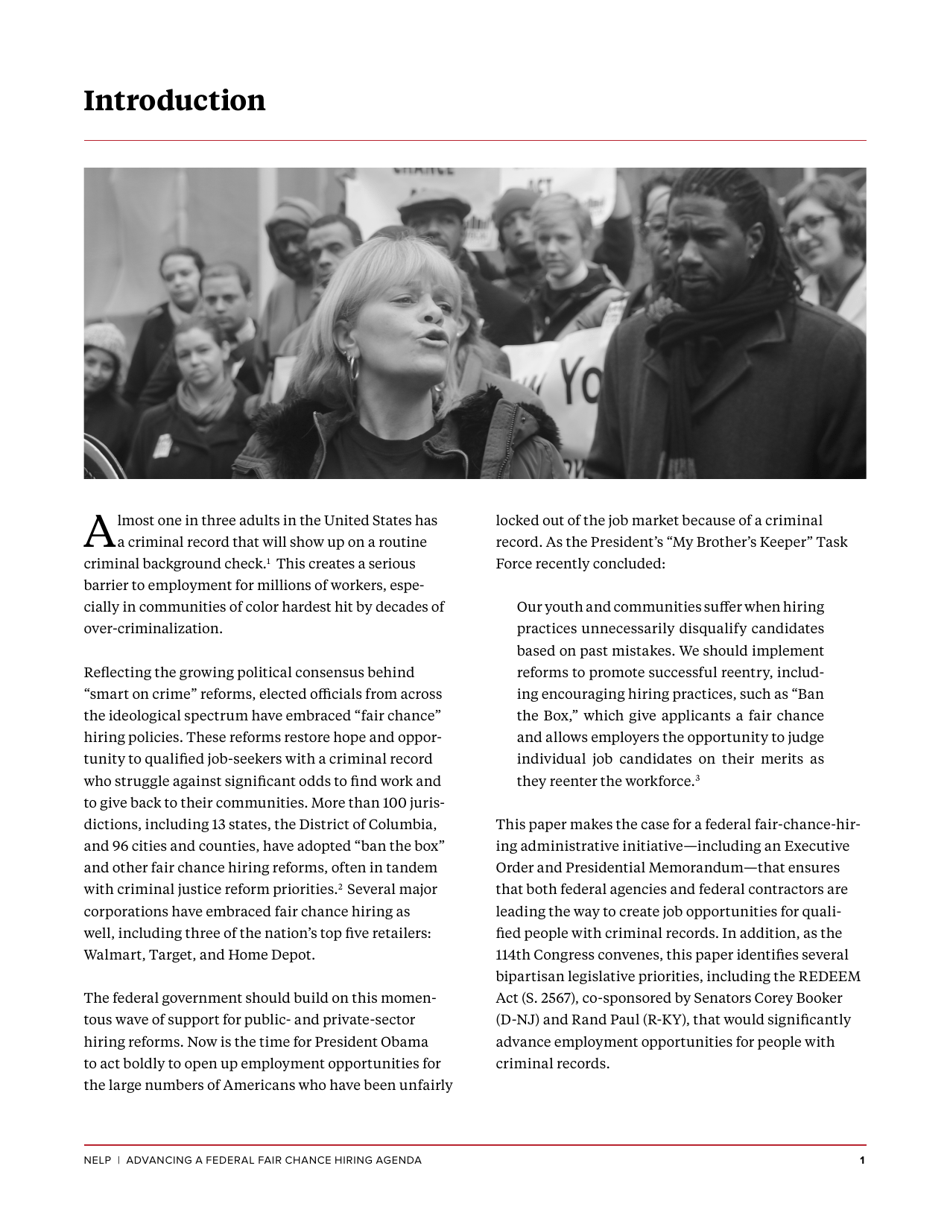 Advancing a Federal Fair Chance Hiring Agenda - Maurice Emsellem, Michelle Natividad Rodriguez (Nelp), Page 3