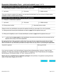 Form 008-06-005E &quot;Security Guard and/or Private Investigator Licence Application Form&quot; - Ontario, Canada, Page 15