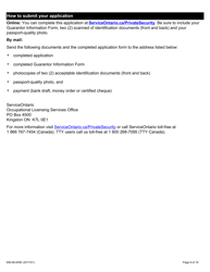 Form 008-06-005E &quot;Security Guard and/or Private Investigator Licence Application Form&quot; - Ontario, Canada, Page 8