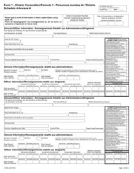 Form 1 &quot;Initial Return/Notice of Change&quot; - Ontario, Canada (English/French), Page 10