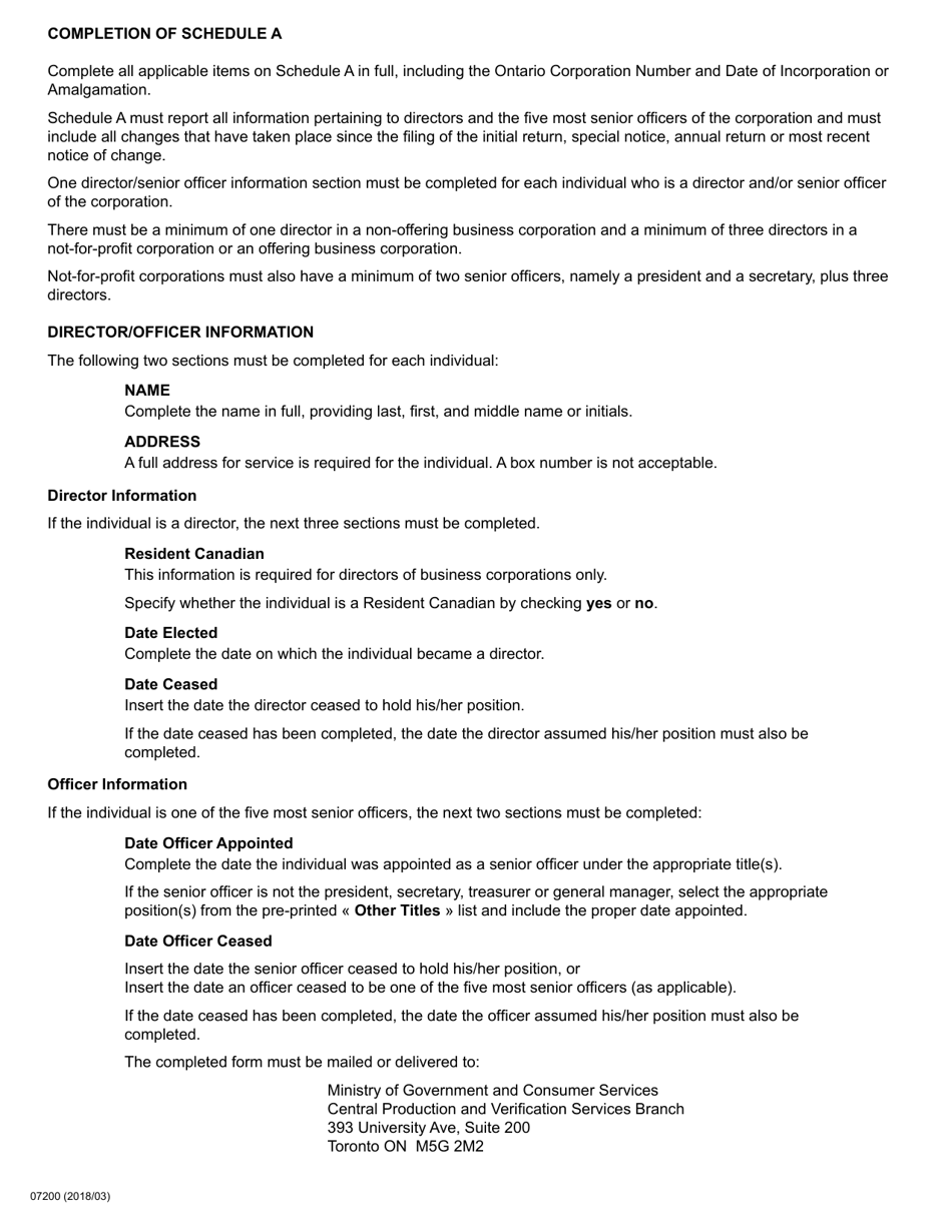 Form 1 Initial Return / Notice of Change - Ontario, Canada (English / French), Page 4