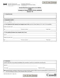 Form 3 &quot;Change of Registered Office Address&quot; - Canada