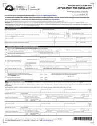 Medical Services Plan (Msp) Application for Enrolment - British Columbia, Canada, Page 3