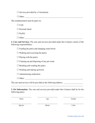 Pet Sitting Contract Template, Page 2