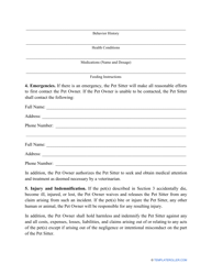 Pet Sitting Contract Template, Page 3