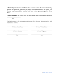 Pet Sitting Contract Template, Page 4