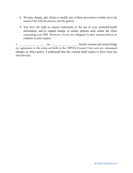 HIPAA Consent Form, Page 2