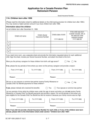 Form ISP-1000 &quot;Application for a Canada Pension Plan Retirement Pension&quot; - Canada, Page 3