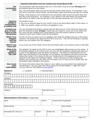 Form N12 &quot;Notice to End Your Tenancy Because the Landlord, a Purchaser or a Family Member Requires the Rental Unit&quot; - Ontario, Canada, Page 2