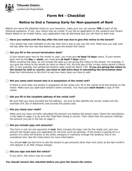 Form N4 &quot;Notice to End Your Tenancy for Non-payment of Rent&quot; - Ontario, Canada