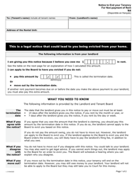 Form N4 &quot;Notice to End Your Tenancy for Non-payment of Rent&quot; - Ontario, Canada, Page 2