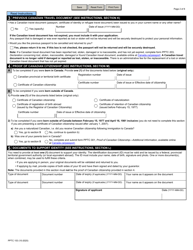 Form PPTC153 &quot;Adult General Passport Application&quot; - Canada, Page 2