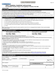 Form PPTC153 &quot;Adult General Passport Application&quot; - Canada, Page 4