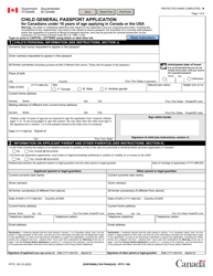 Form PPTC155 Child General Passport Application - Canada