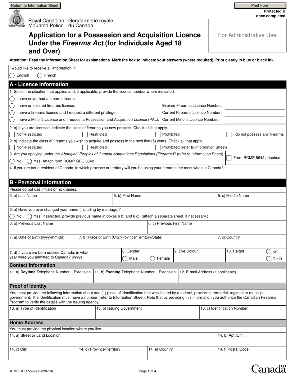 Form Rcmp Grc5592 Fill Out Sign Online And Download Fillable Pdf Canada Templateroller 2964