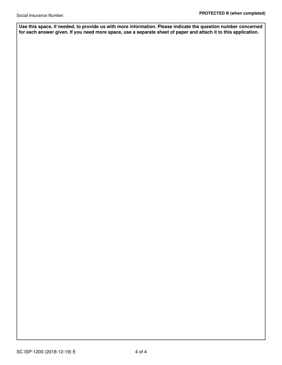 Form SC ISP-1200 Application for Canada Pension Plan Death Benefit - Canada, Page 4