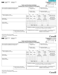 Document preview: Form T2202 Tuition and Enrolment Certificate - Canada (English/French)