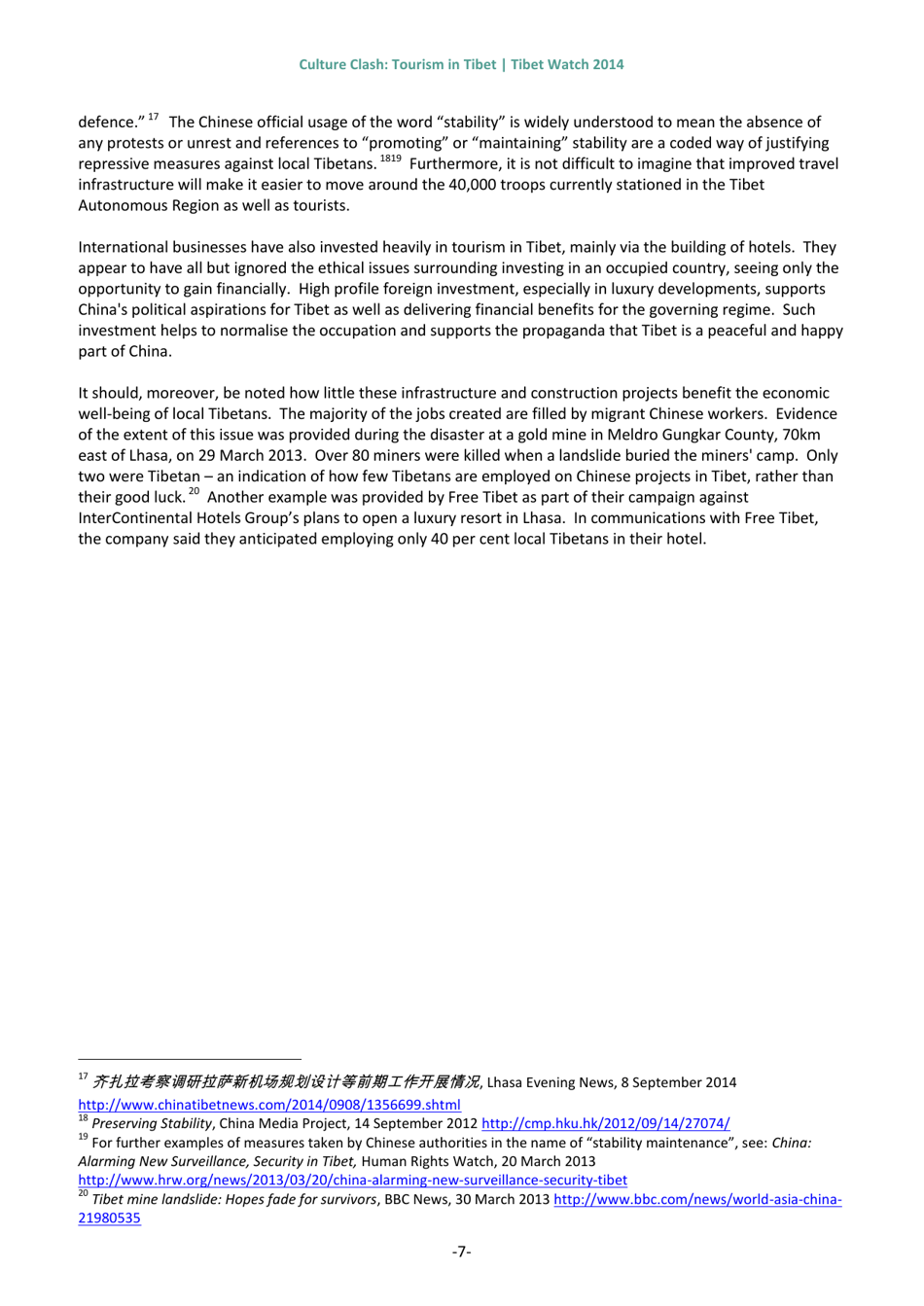 Culture Clash: Tourism in Tibet - Tibet Watch Thematic Report, Page 10