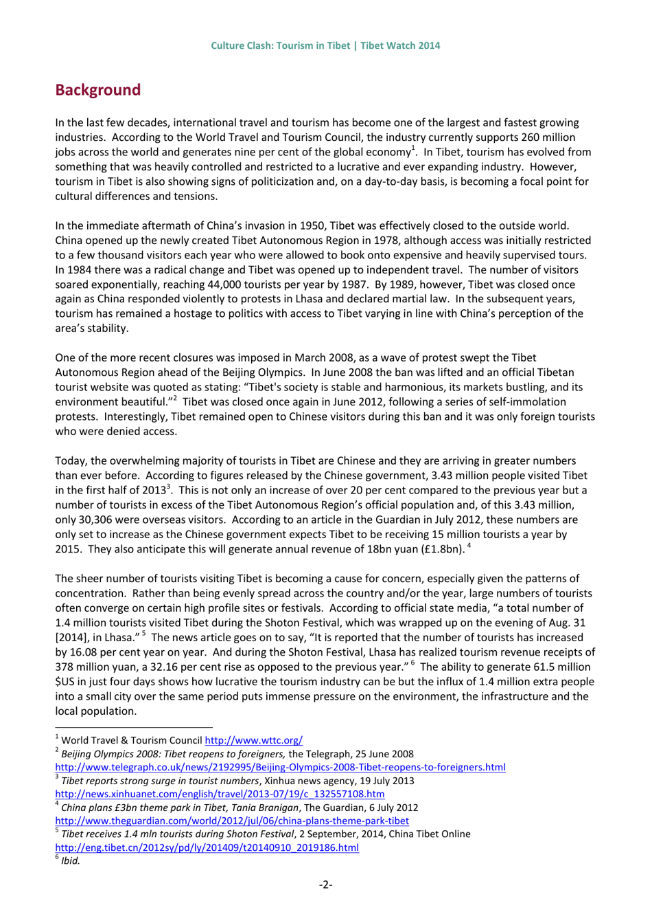 Culture Clash: Tourism in Tibet - Tibet Watch Thematic Report, Page 5
