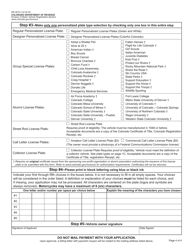 Form DR2810 Personalized License Plate Application - Colorado, Page 4