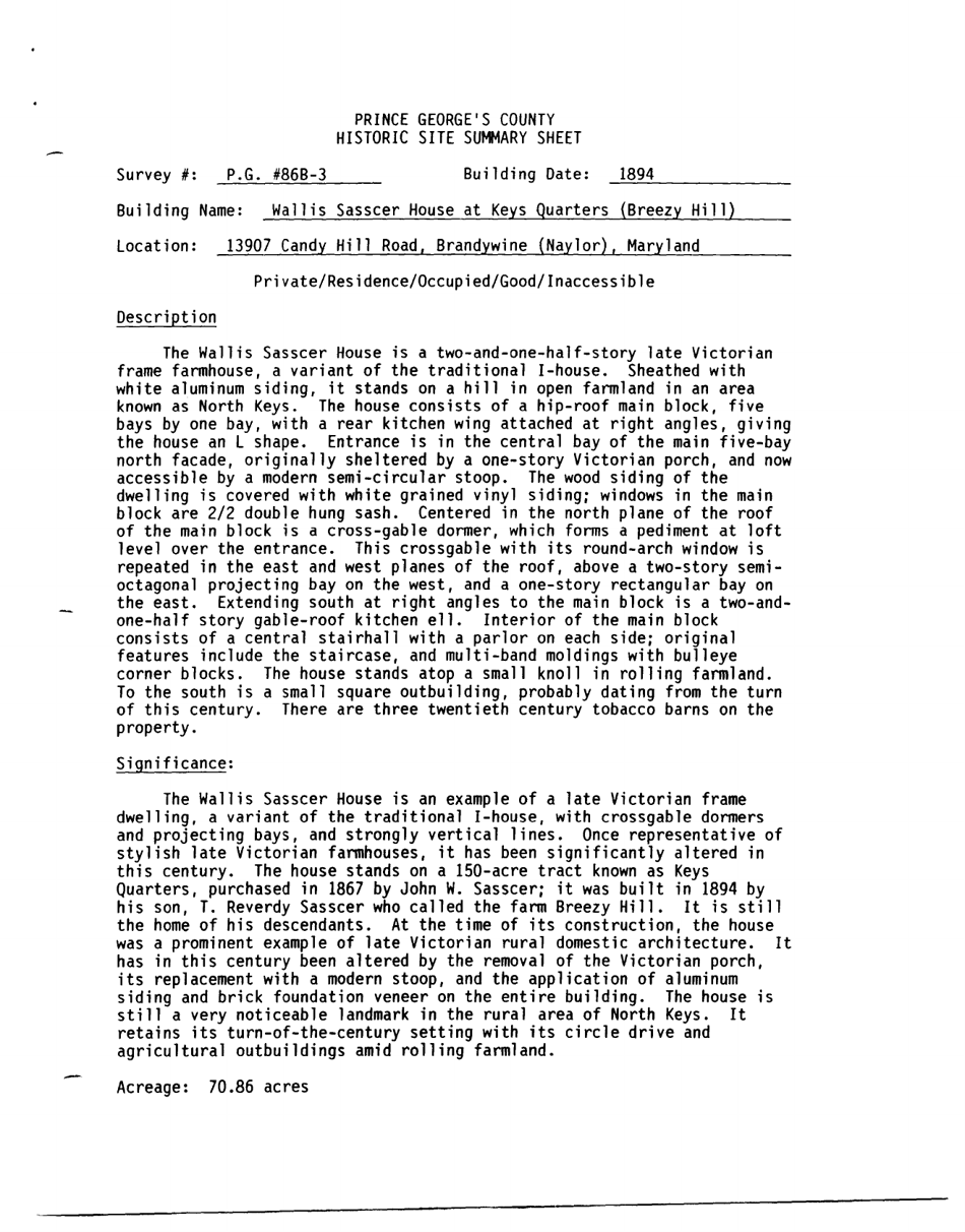 Sample State Historic Sites Inventory Form - Maryland, Page 11