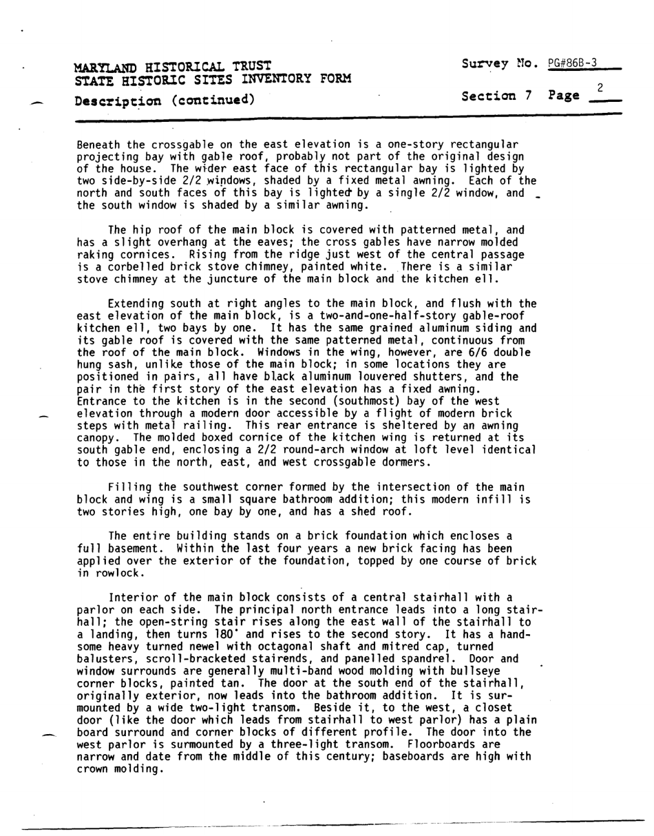 Sample State Historic Sites Inventory Form - Maryland, Page 3