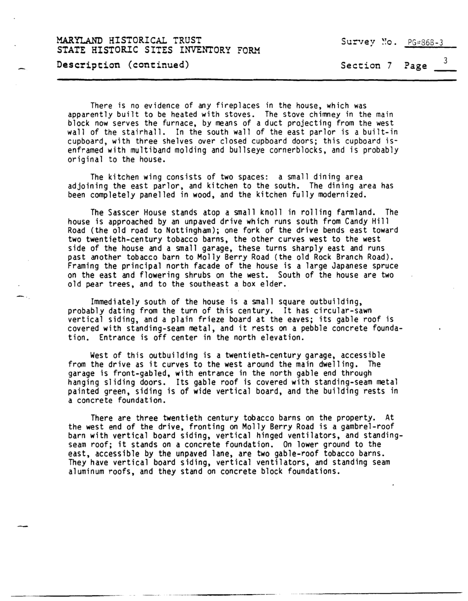 Sample State Historic Sites Inventory Form - Maryland, Page 4