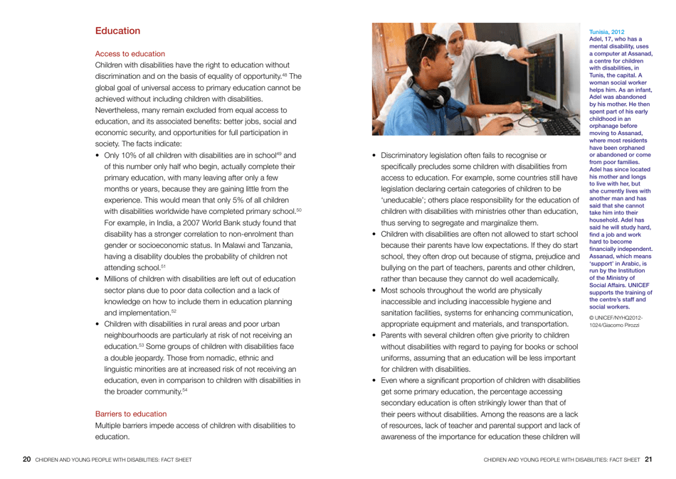 Children and Young People With Disabilities Fact Sheet - Unicef, Page 11