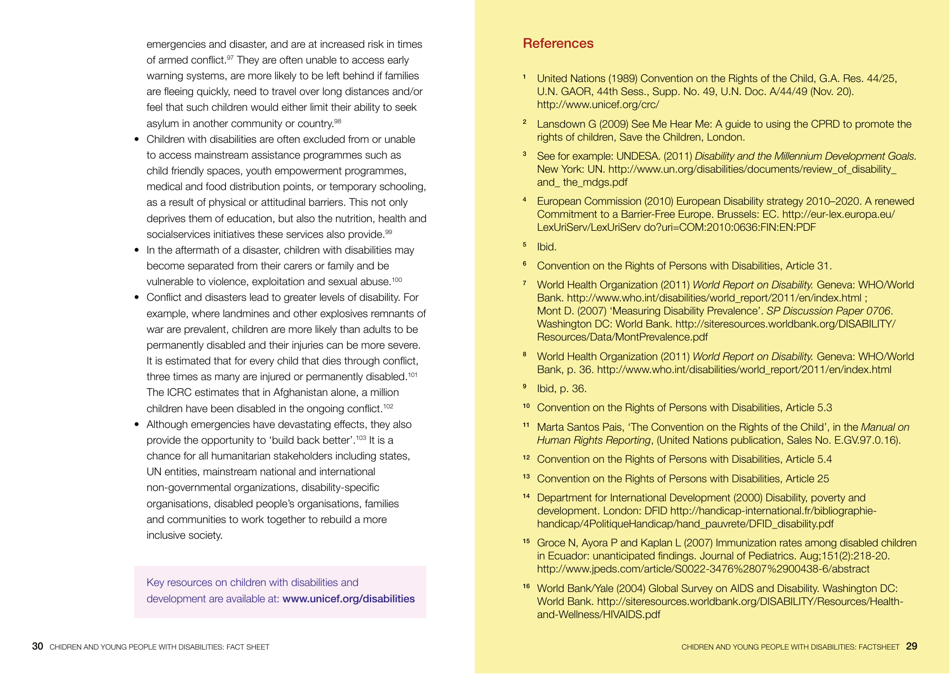 Children and Young People With Disabilities Fact Sheet - Unicef, Page 16