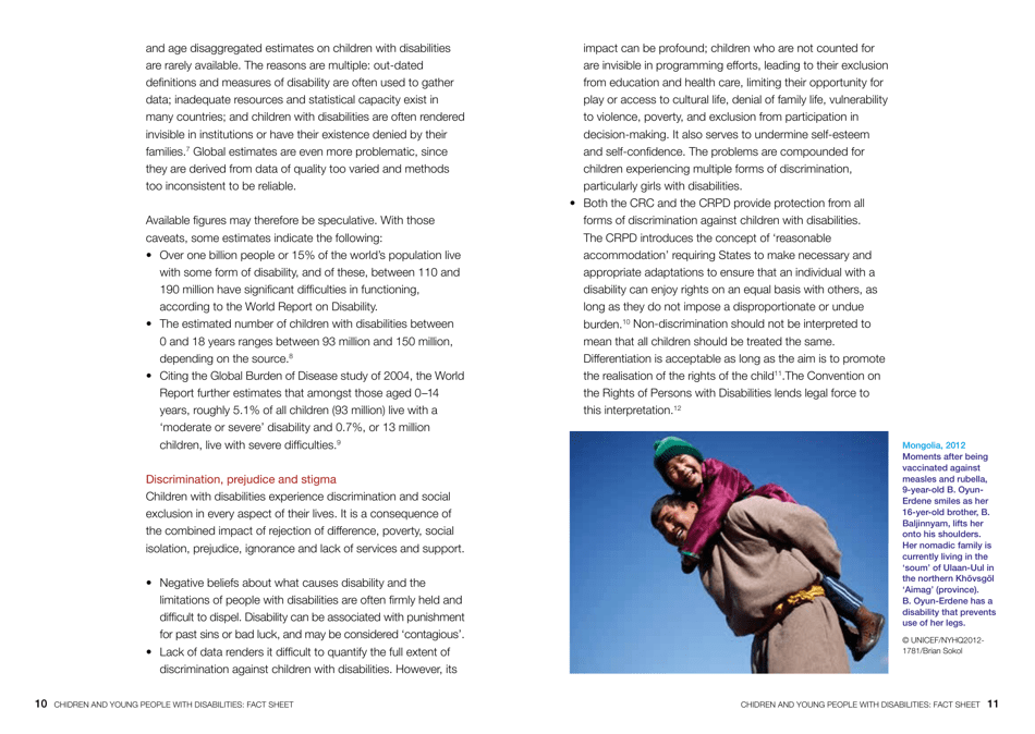 Children and Young People With Disabilities Fact Sheet - Unicef, Page 6