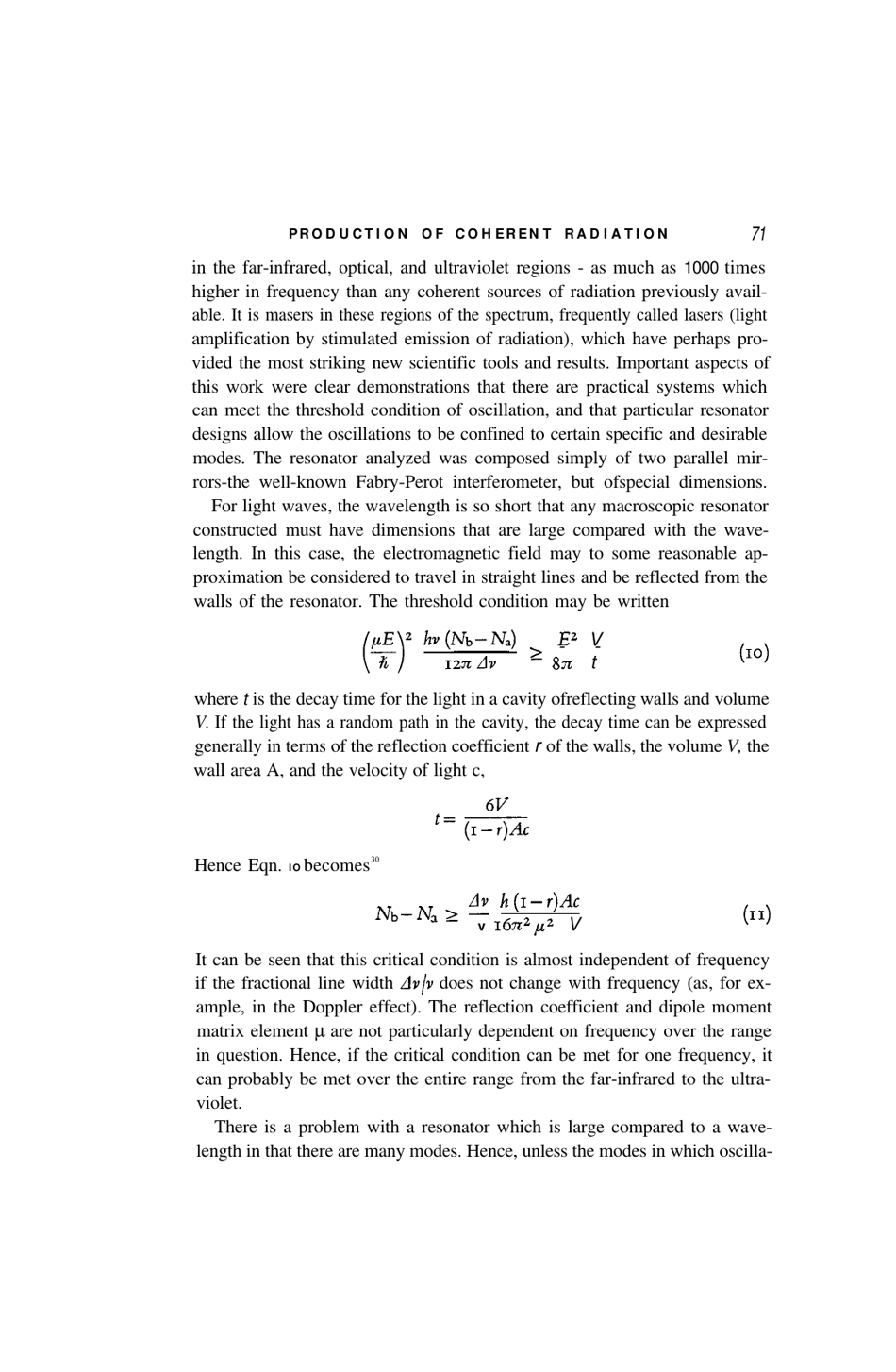 Production of Coherent Radiation by Atoms and Molecules - Charles H. Townes, Nobel Lecture, Page 14