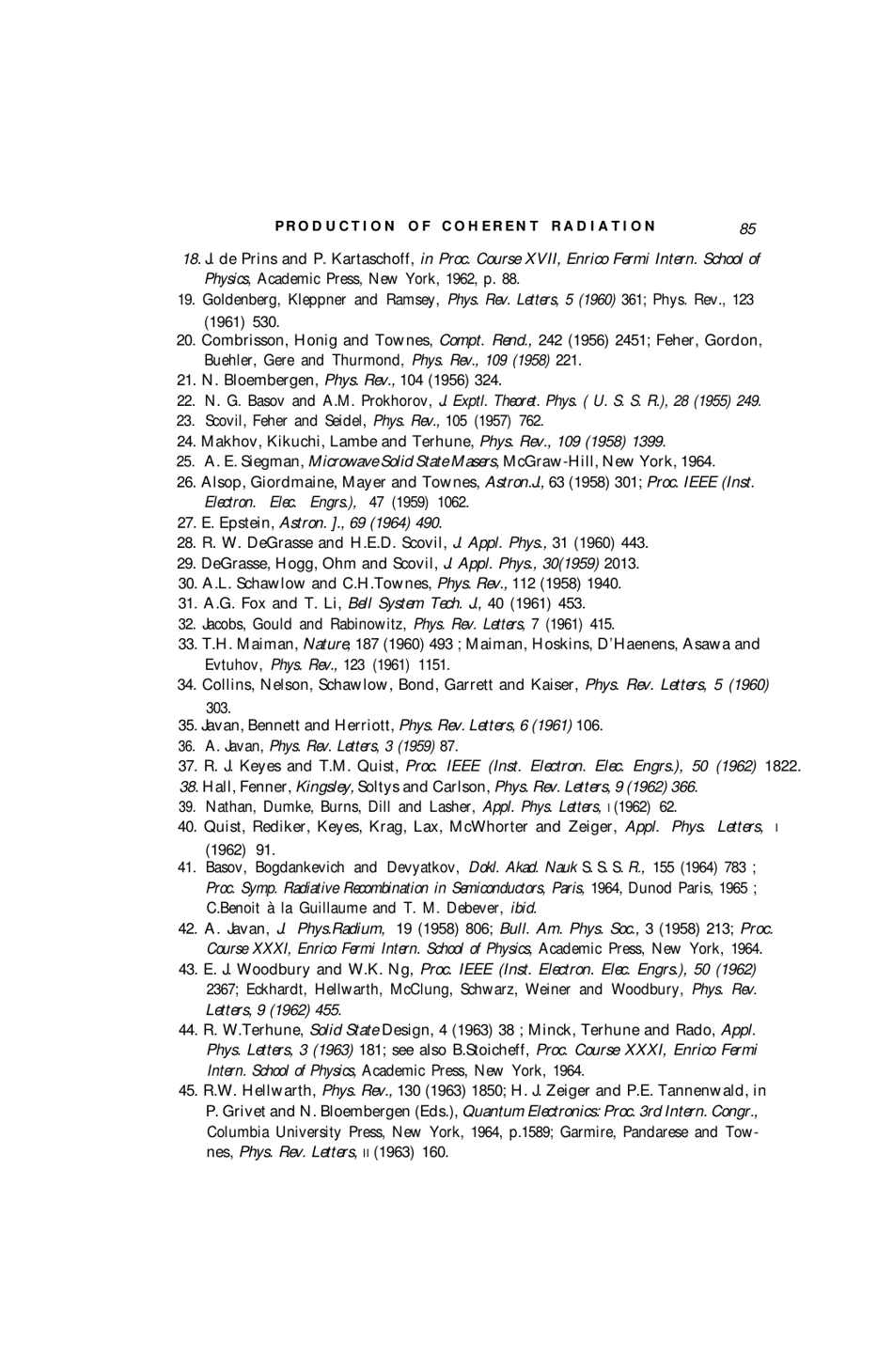 Production of Coherent Radiation by Atoms and Molecules - Charles H. Townes, Nobel Lecture, Page 28