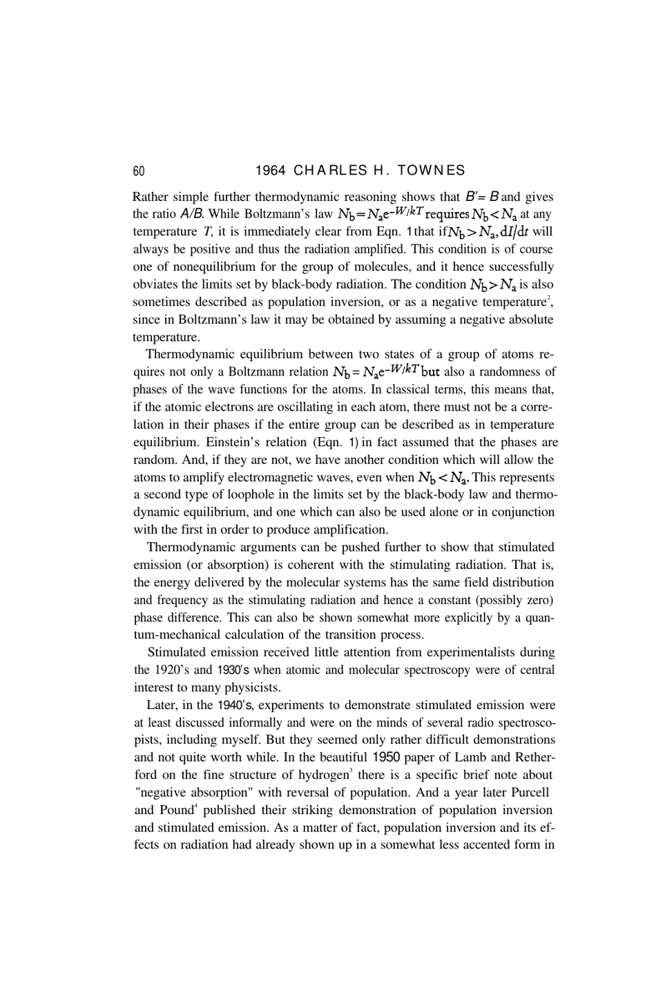 Production of Coherent Radiation by Atoms and Molecules - Charles H. Townes, Nobel Lecture, Page 3