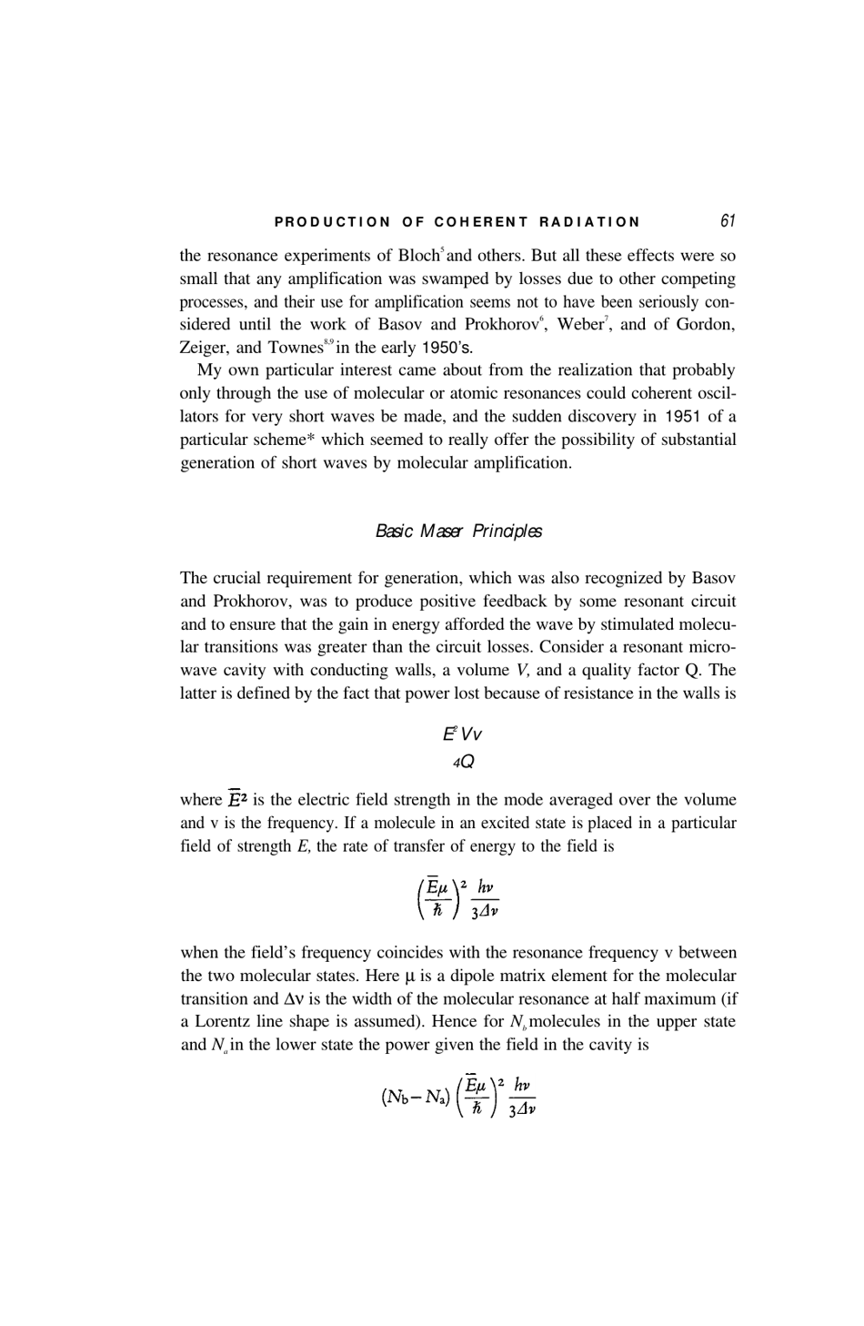 Production of Coherent Radiation by Atoms and Molecules - Charles H. Townes, Nobel Lecture, Page 4