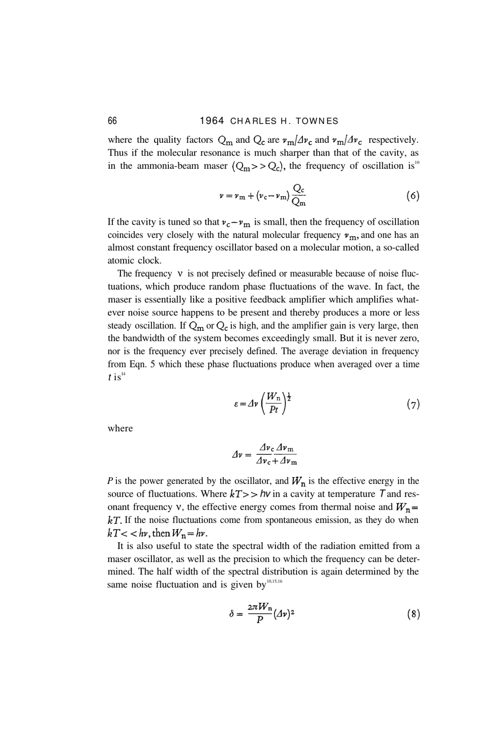 Production of Coherent Radiation by Atoms and Molecules - Charles H. Townes, Nobel Lecture, Page 9