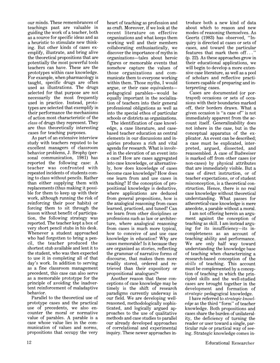 Those Who Understand: Knowledge Growth in Teaching - Lee S. Shulman, American Educational Research Association, Page 10