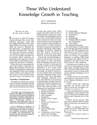 Those Who Understand: Knowledge Growth in Teaching - Lee S. Shulman, American Educational Research Association, Page 2