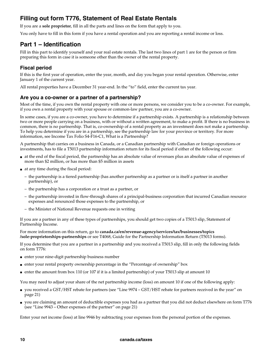 Form T4036 Rental Income - Canada, Page 10
