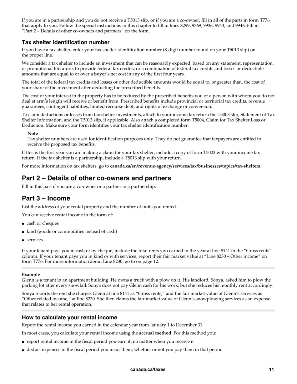 Form T4036 Rental Income - Canada, Page 11