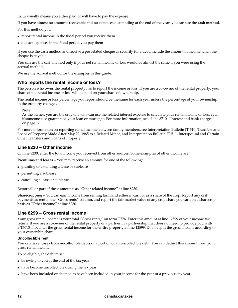 Form T4036 Rental Income - Canada, Page 12