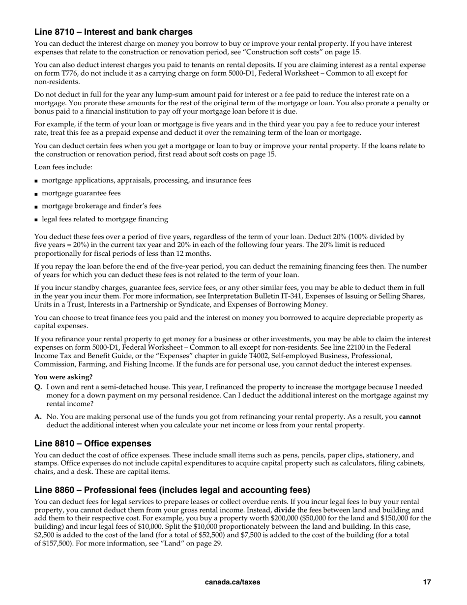 Form T4036 Rental Income - Canada, Page 17