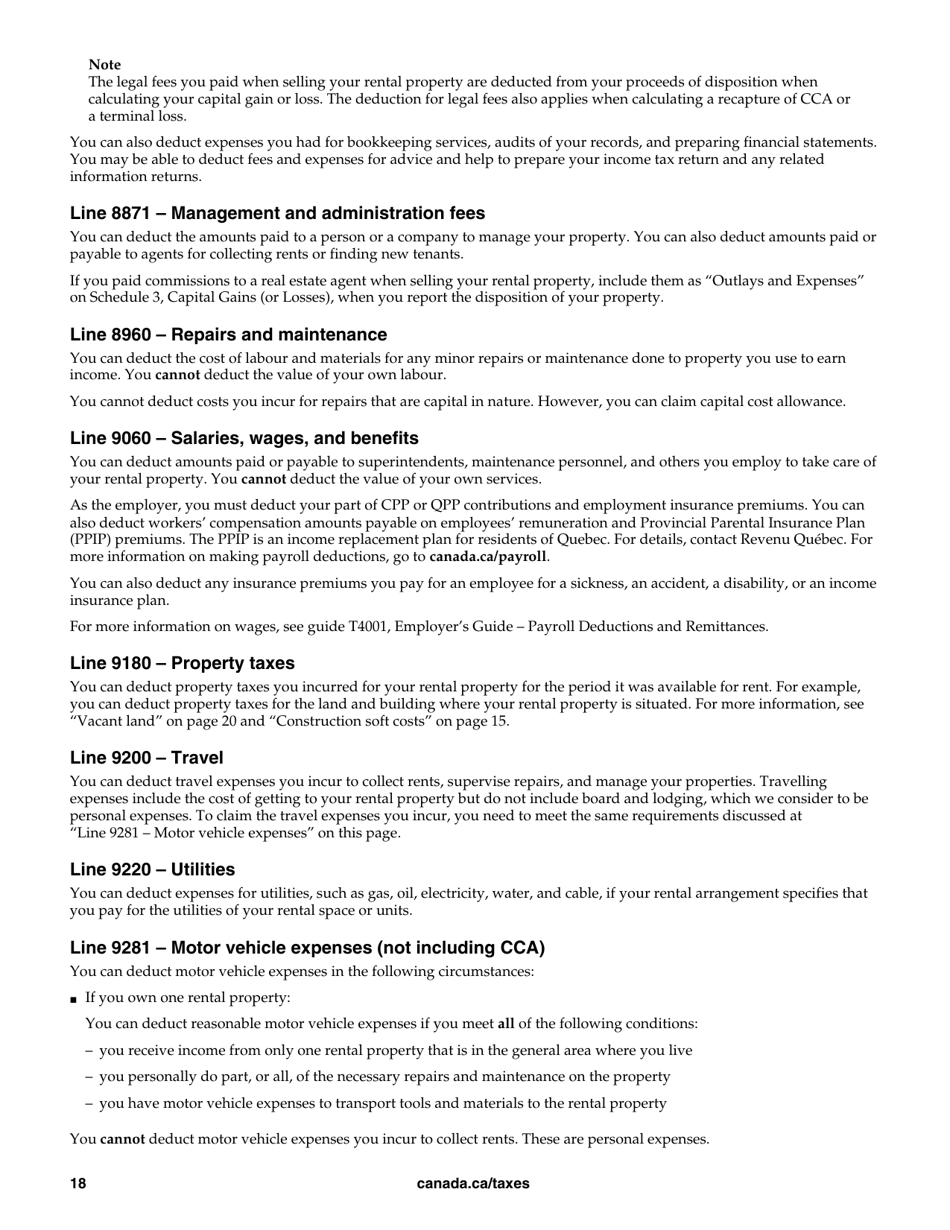 Form T4036 Rental Income - Canada, Page 18