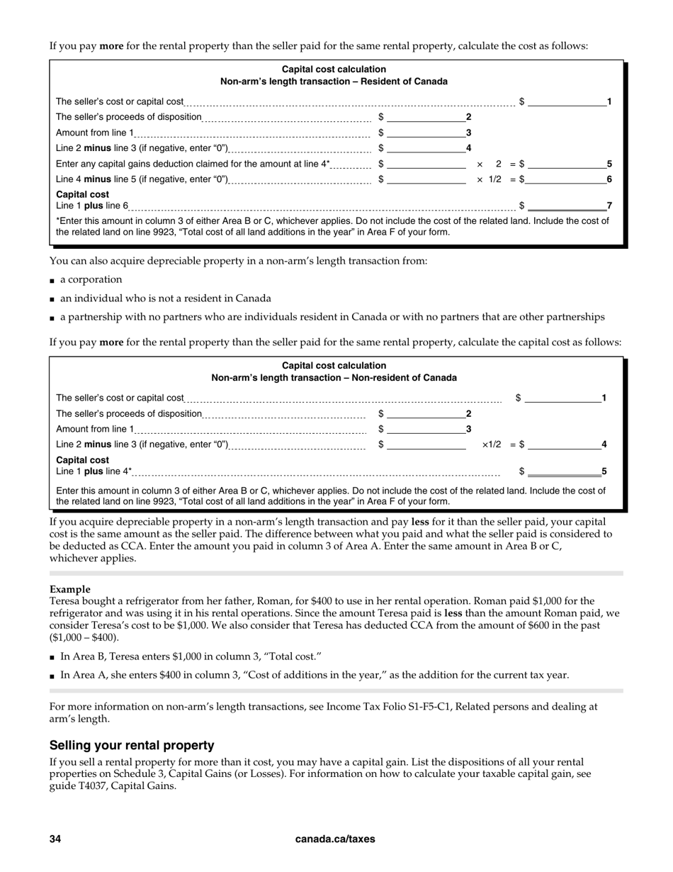 Form T4036 Rental Income - Canada, Page 34