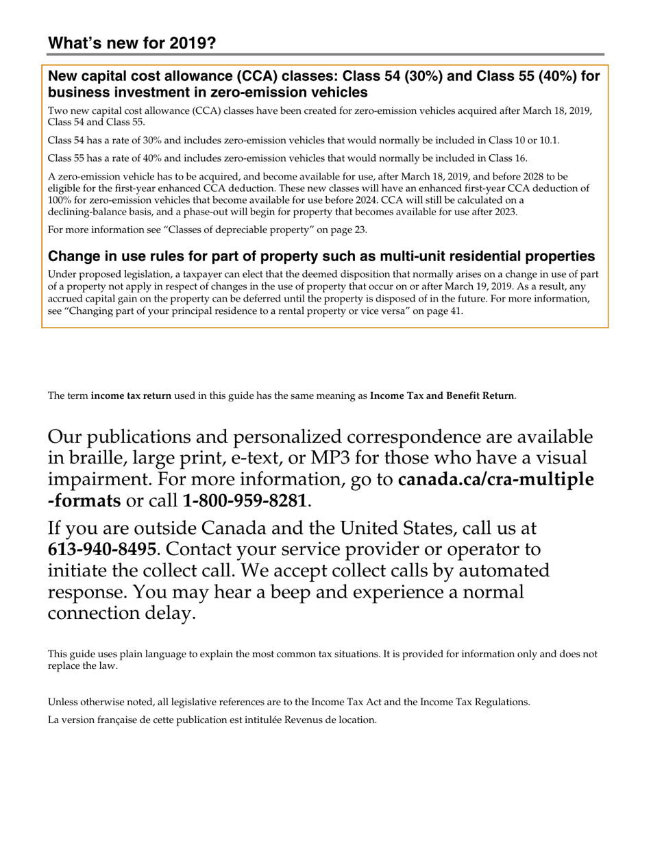 Form T4036 Rental Income - Canada, Page 3