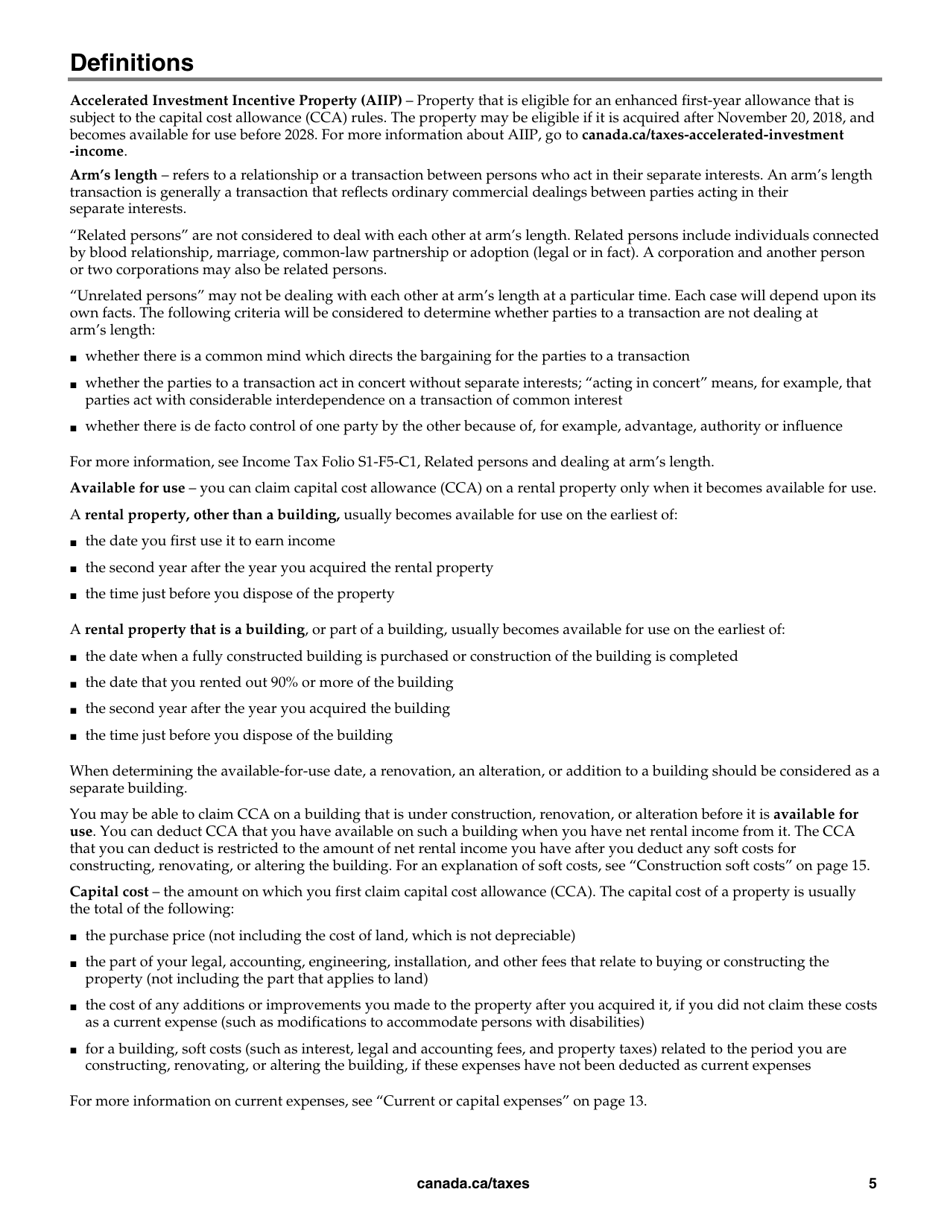 Form T4036 Rental Income - Canada, Page 5