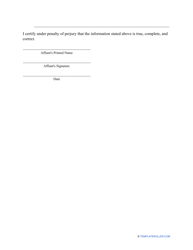 Financial Affidavit Form, Page 4