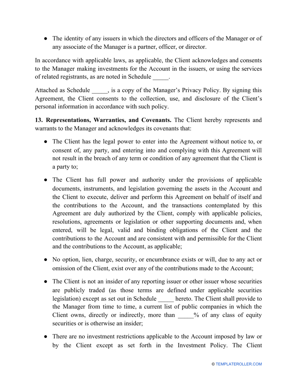 Investment Management Agreement Template, Page 7