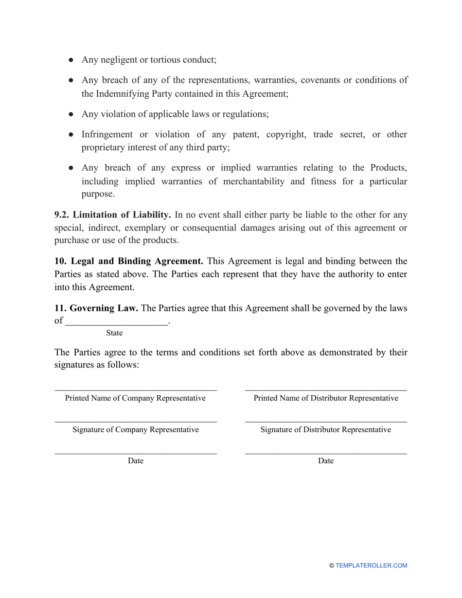 Distribution Agreement Template, Page 8