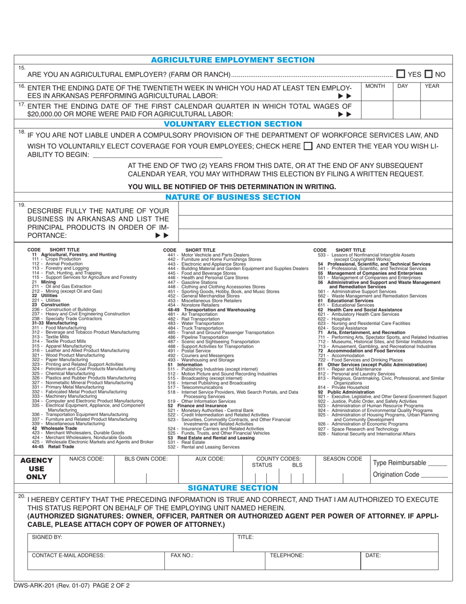 Form Dws Ark 201 Fill Out Sign Online And Download Fillable Pdf Arkansas Templateroller 6258