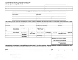 Document preview: Form ET-180A Contractor Tax Rate Change Rebate Form - Arkansas